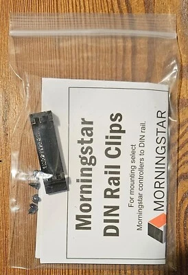 Clips de montaje en riel DIN-1 DIN Morningstar para controladores solares SunSaver y MPPT Foto 1 de 2