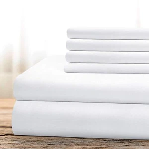 Hotel Luxury Bed Sheets Set 6 PieceFull White - Super Soft 1800 Thread Count ... - Picture 1 of 7