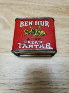 Ben-Hur Vintage Spice Tin 40's to 50's Red Cream Tartar 1 oz - Picture 1 of 5
