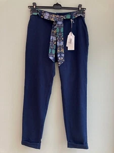 HOSE UK 8 EUR 36 VON LAB DIP SCHAL BINDEGÜRTEL KAROTTENSTIL BEINUMSCHLAG MARINEBLAU NEU MIT ETIKETT - Bild 1 von 3