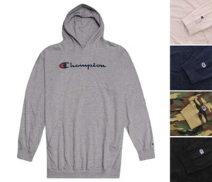 Champion Men's Logo Hoodie Big & Tall Knit Pullover Long Sleeve Hooded Shirt - Picture 1 of 5