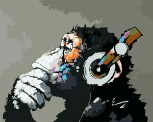 USA - DIY Paint by Number Kit Acrylic Painting Home Decor - Funky Monkey - Picture 1 of 3