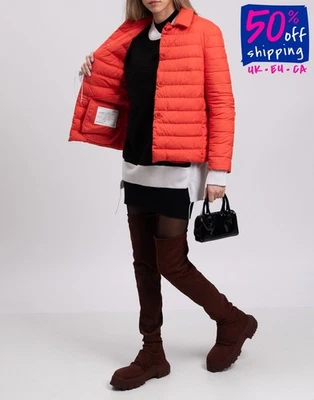 RRP €595 ASPESI New Noce Pecan Down Jacket Size XS Orange Lightweight Collared - Image 1 of 4