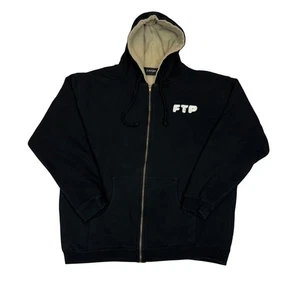 FTP Chenille Logo Zip Hoodie Herren Large Sherpa gefüttert schwer - Bild 1 von 13
