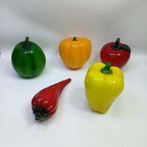 Juego de 5 pisapapeles de vidrio artístico estilo Murano para frutas y verduras  - Imagen 1 de 8