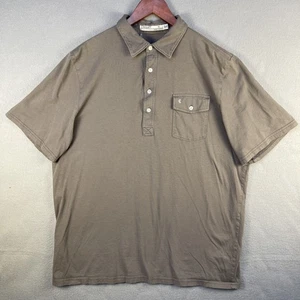 Criquet Shirt Polo Mens XL Gray 100% Organic Cotton Pocket Button Preppy - Picture 1 of 8