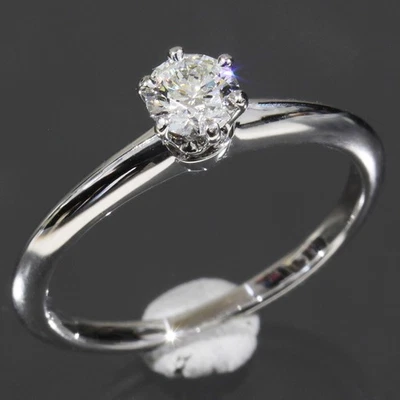 TIFFANY&Co. Diamond 0.31ct Ring US5.5 Pt950 Box Certificate Newly Polished 6323A - Image 1 of 4