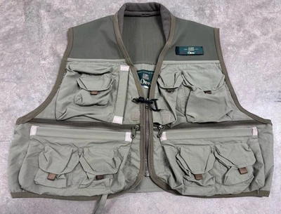 Vintage Orvis Fly Fishing Vest Men’s Lg Green Cargo Pockets Cropped Wading EUC - Image 1 of 4