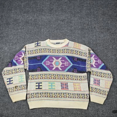 Vintage Unionbay Sweater Mens Medium Geometric Aztec Pullover 90s - Image 1 of 4