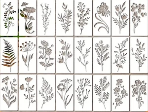 Flower Fern Poppy Daisy Stencil Crafts Painting Wall Art Cardmaking Mixed Media - Picture 1 of 22