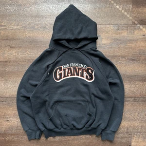 Vintage 1980er großer schwarzer Soffe x MLB San Francisco Giants getragener Hoodie für Herren - Bild 1 von 8