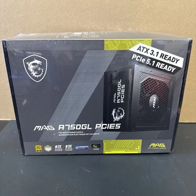 MSI - MAG A750GL PCIE 5 750W ATX 3.1 Full Modular 80+ Gold Gaming Power Supply - Image 1 of 4