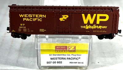 MICRO-TRAINS Z SCALE 50' STANDARD BOX CAR WESTERN PACIFIC 50700602 - Image 1 of 3