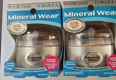 2 Physicians Formula Mineral Wear Loose Powder 2239 Soft Ivory Sensitive SPF16 - Image 1 of 4