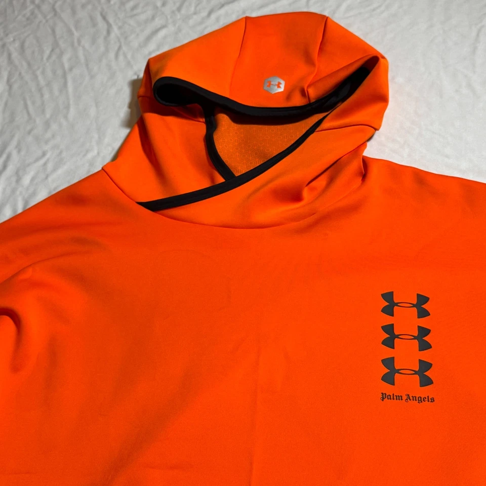 UNDER ARMOUR x PALM ANGELS Prison Orange and Black Hoodie Hooded 3XL Sweatshirt - Image 1 of 4