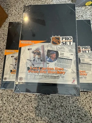 LOT of 3 - 1990 Pro Set French Hockey Wax Box Factory Sealed Gretzky - Image 1 of 2