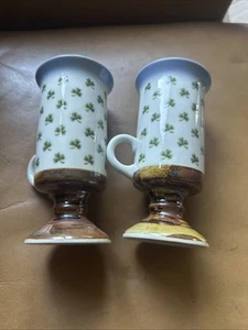 Bin Neu Keramik 5,5" Kaffeetassen mit Kleeblättern Saint Patrick X2 Otagiri - Bild 1 von 13