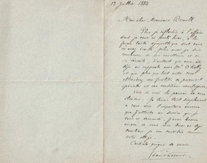 LEON VASSEUR French Organist & Composer Autographed Letter Signed, 1882 - Picture 1 of 1