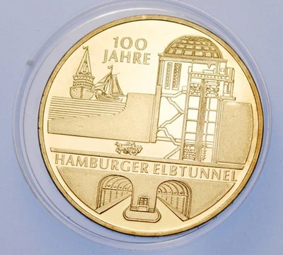 GERMANY 10 EURO 2011 SILVER COIN Hamburg Elbtunnel  Mark NICE!!! - Image 1 of 2