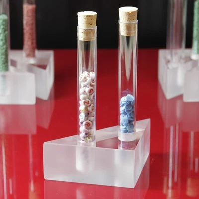 Acryl Reagenzglashalter Ständer für 2 Reagenzgläser Perlen Tischdeko Hochzeit - Bild 1 von 4