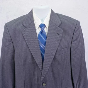 Alexandre London Savile Row Gray Striped Wool Suit Jacket / Blazer 40R /Slim 42R - Picture 1 of 12