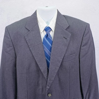 Alexandre London Savile Row Gray Striped Wool Suit Jacket / Blazer 40R /Slim 42R - Image 1 of 4