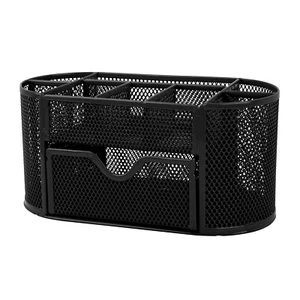 New Metal Mesh Desk Organizer with 9 Compartments for Pens and Office Supplies - Picture 1 of 8
