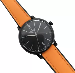 Orologio Uomo Donna MINI COOPER BMW In Pelle Arancio Swiss Made Cassa Acciaio - Foto 1 di 1