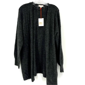 NWT Knox Rose Gray Cardigan Sweater Lightweight Knit Size XL Costal Grandma - Picture 1 of 5