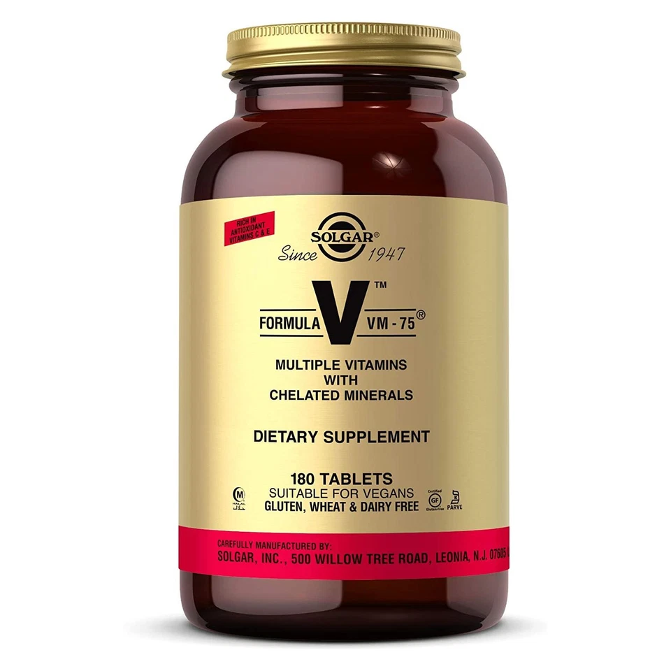 Solgar Formula VM-75 180 Comprimidos, Multivitamínico con Minerales Quelados Foto 1 de 4