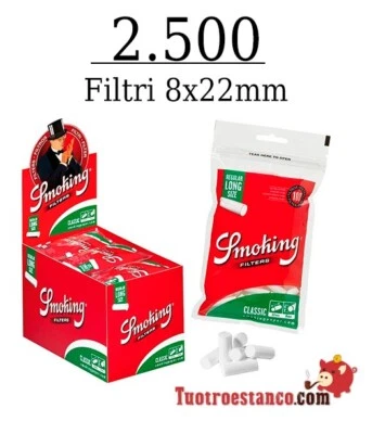 Filtri Smoking lunghi 8 mm - 25 sacchetti da 100 filtri - Imagen 1 de 4