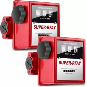 TWO PACK! Fuel Flow Meter 1" Outlet Liter Unit Fuel Transfer Pump Measure NEW 2x - Picture 1 of 7