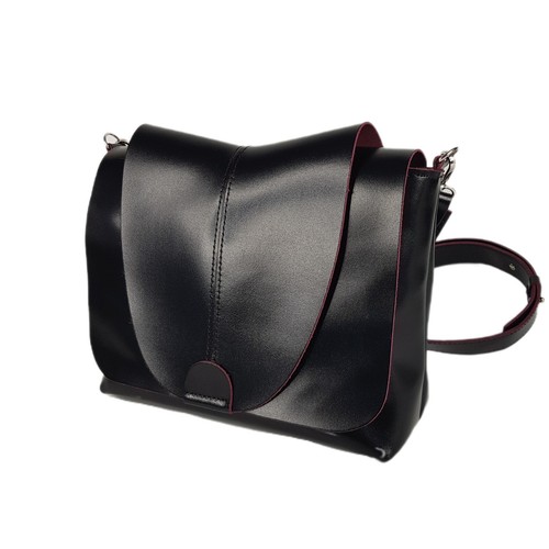 COACH Borsa a mano donna in VERA PELLE fatta a mano tracolla nera tracolla