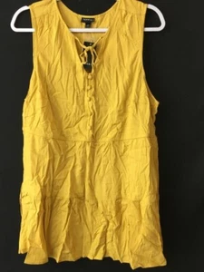 Torrid 2, 2X gelbes ärmelloses Oberteil mit Bindeband am Ausschnitt geknöpft Stufen Lenny - Bild 1 von 5