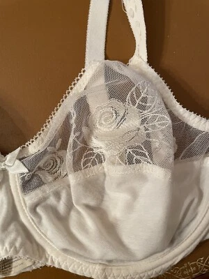 Chantelle Bra Sheer Mesh  Lace Ivory Tan 36 D - Image 1 of 4