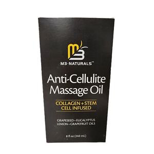 M3 Naturals Anti Cellulite Massage Oil Infused with Collagen and Stem Cells 8 oz