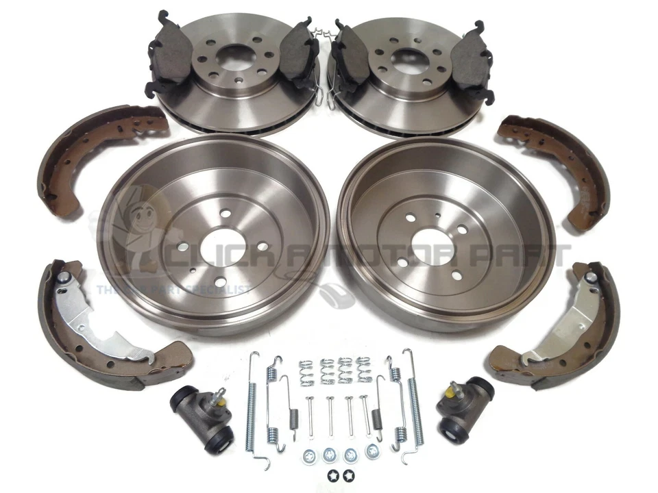 VAUXHALL ASTRA G MK4 REAR BRAKE DRUMS SHOES FRONT DISCS PADS CYLINDERS +FIT KIT - Image 1 of 1