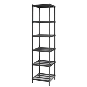 Design Ideas MeshWorks 6 Tier Tower Metal Storage Shelving Rack, Black(Open Box) - Picture 1 of 10