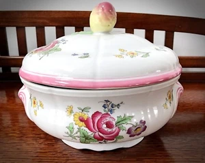 Ausgezeichnete Spode Marlborough Sprays Runde Deckel Kasserolle Schüssel 9 1/2" - 2 Quart - Bild 1 von 7