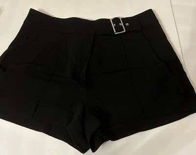 A.L.C. Pantalones Cortos con Cinturón Talla 4 Negro Viscosa/Elastano Con Bolsillos Foto 1 de 4