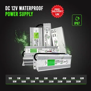 12V PSU IP67 Trafo LED Treiber Wasserdicht Netzteil 10W-350W AC 90-250V - Bild 1 von 67