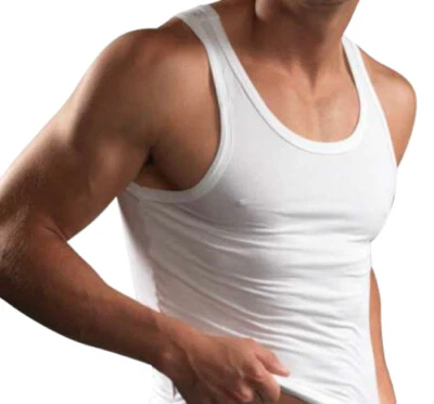 6 er Pack He.Unterhemd Achselhemd SPORT Turnhemd TANKTOP weiß Fein o Doppelripp - Bild 1 von 2