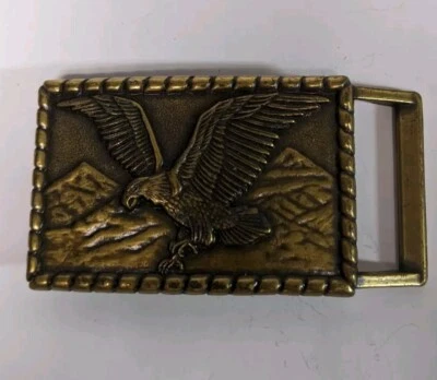 Fivela de cinto patriótica vintage American Eagle Purple Mountains Majesty EUA! - Imagem 1 de 4