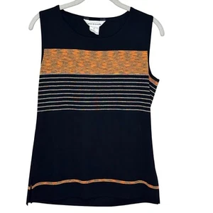 Misook Tanktop schwarz Größe Small ärmellos gestreift Acryl - Bild 1 von 3