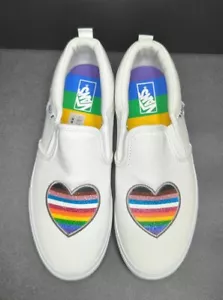 Zapatos sin cordones Vans Pride Asher corazón arco iris EE. UU. Missy talla 6 - Imagen 1 de 9