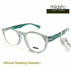 (3 PAIRS/ 3 COLORS) MIASTO BIFOCAL ROUND READING GLASSES +2.25 WHITE COLORFUL - Picture 1 of 5