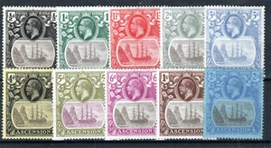 Ascension 1924-33 Badge of St Helena values to 2s SG 10-19 MLH/MH - Picture 1 of 1