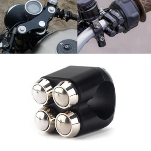 4-Button Handlebar Turn Signal Horn Momentary Switch For Cafe Racer Dyna 1'' Bar - Picture 1 of 8