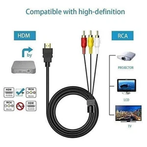 1080P HDMI-compatible Male To 3 RCA Video Audio AV Component Converter Adapter - Picture 1 of 9