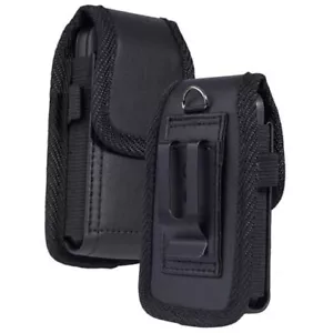 Flip Phone Case,with Belt Loop Clip Magnetic Closure Leather leathers-Black - Picture 1 of 8